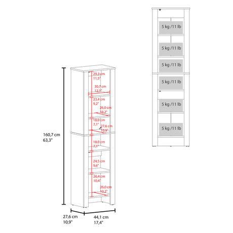 Mueble para Baño Vanessa Wengue 44.1x160.7cm con Cinco Entrepanos - OTROS MUEBLES PARA BANHO | Bylmo