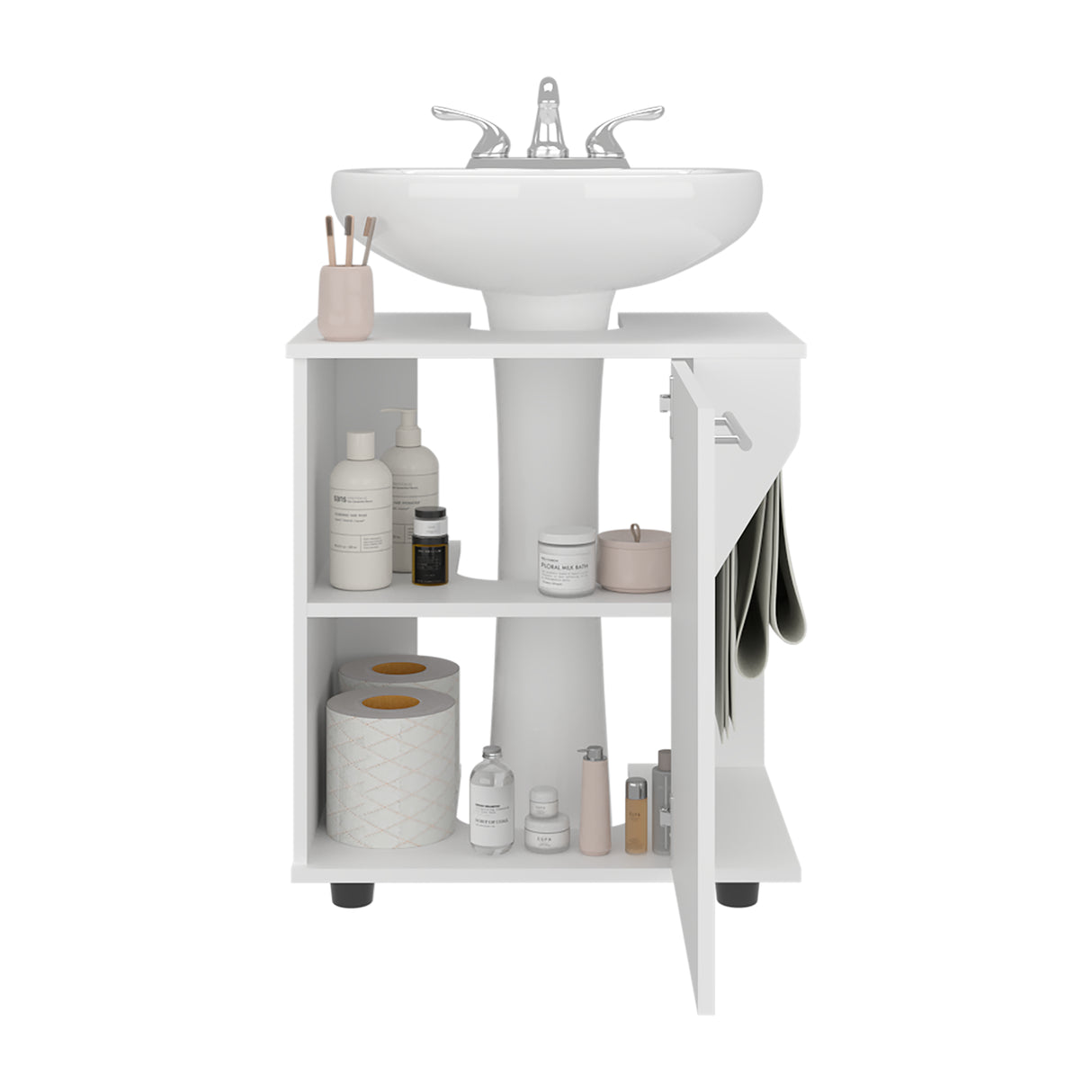 Mueble para Lavamanos Phillips Blanco 56x62.1cm Individual sin Lavamanos con Una Puerta - MUEBLES PARA LAVAMANOS | Bylmo