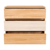 Cajonera Wanda Fresno Europeo y Roble Natural 80x71.3cm de Tres Hileras con Tres Cajones - CAJONERAS Y COMODAS | Bylmo