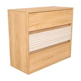 Cajonera Wanda Fresno Europeo y Roble Natural 80x71.3cm de Tres Hileras con Tres Cajones - CAJONERAS Y COMODAS | Bylmo