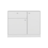 Cómoda Praga Blanco 100x80cm de Dos Hileras con Un Cajón y con Espacio para TV - CAJONERAS Y COMODAS | Bylmo