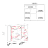 Cómoda Praga Blanco 100x80cm de Dos Hileras con Un Cajón y con Espacio para TV - CAJONERAS Y COMODAS | Bylmo