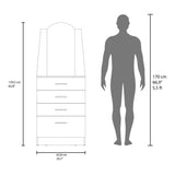 Cómoda Praga Fresno 63x151cm de Cuatro Hileras con Tres Cajones con Espacio para Tv y con Espejo - CAJONERAS Y COMODAS | Bylmo