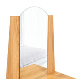 Cómoda Praga Fresno 63x151cm de Cuatro Hileras con Tres Cajones con Espacio para Tv y con Espejo - CAJONERAS Y COMODAS | Bylmo