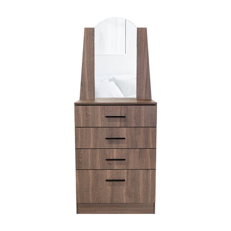 Cómoda Praga Milan 63x151cm de Cuatro Hileras con Tres Cajones con Espacio para Tv y con Espejo - CAJONERAS Y COMODAS | Bylmo