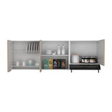 Mueble Superior de Cocina Boreal Blanco Fresno 180x62cm con Tres Puertas y con Locero - MUEBLES SUPERIORES DE COCINA | Bylmo