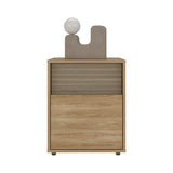 Mesa de Noche WandaL Fresno Europeo y Roble Natural 42.6x52cm con Un Cajón y con Dos Compartimientos - MESAS DE NOCHE | Bylmo