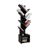 Biblioteca Kingstree Wengue 30.5x161.1cm Escalera con Ocho Compartimientos - BIBLIOTECAS Y ESTANTERIAS | Bylmo