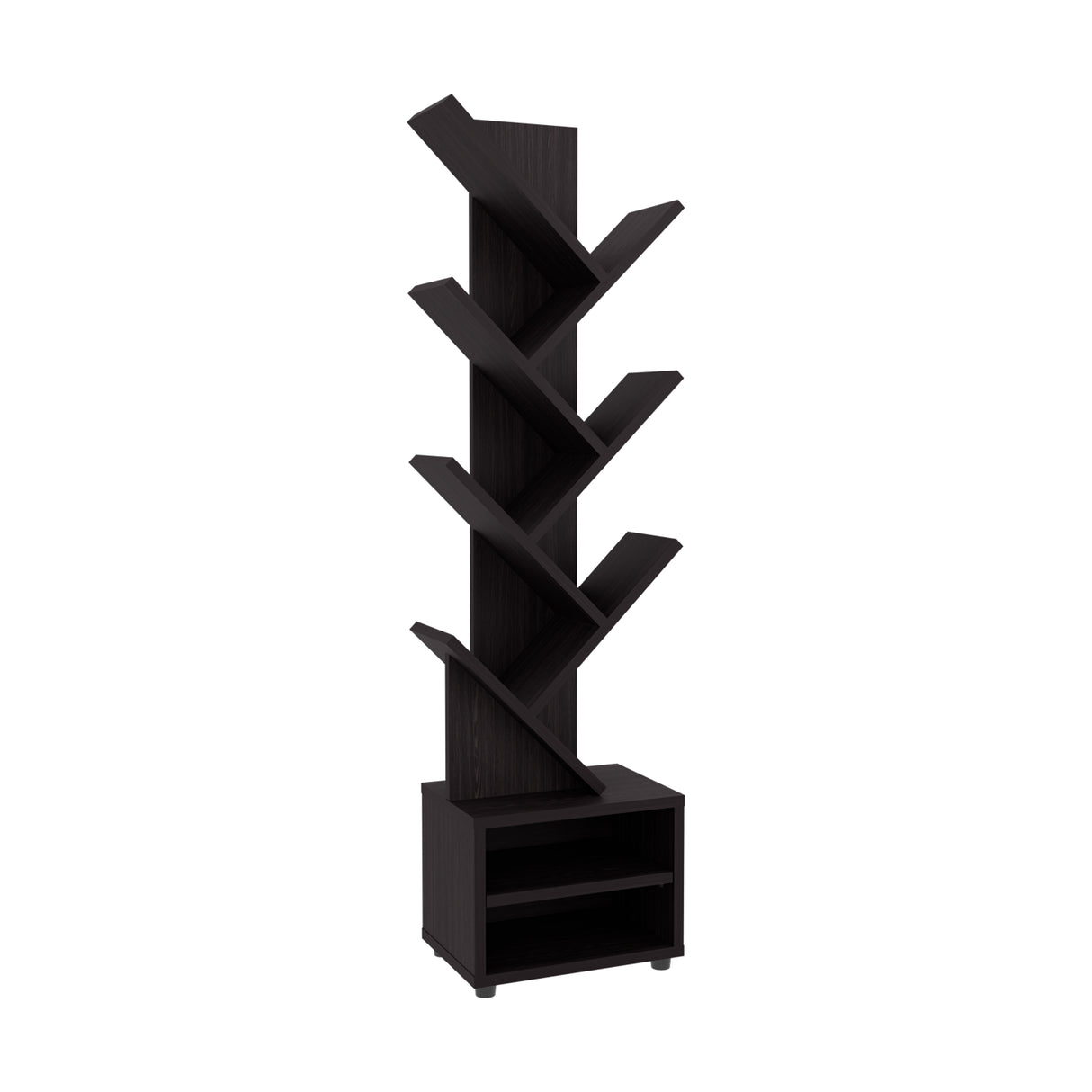 Biblioteca Kingstree Wengue 30.5x161.1cm Escalera con Ocho Compartimientos - BIBLIOTECAS Y ESTANTERIAS | Bylmo