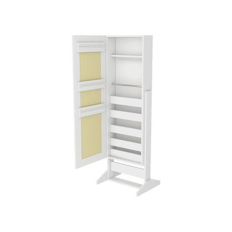 Tocador Prisma Blanco 47.8x137.3cm de Un Puesto sin Cajones y con Espejo - TOCADORES | Bylmo