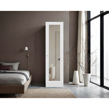 Closet Praga Blanco 49.1x180.8cm con una Puerta sin Cajones y con Espejo - CLOSETS | Bylmo