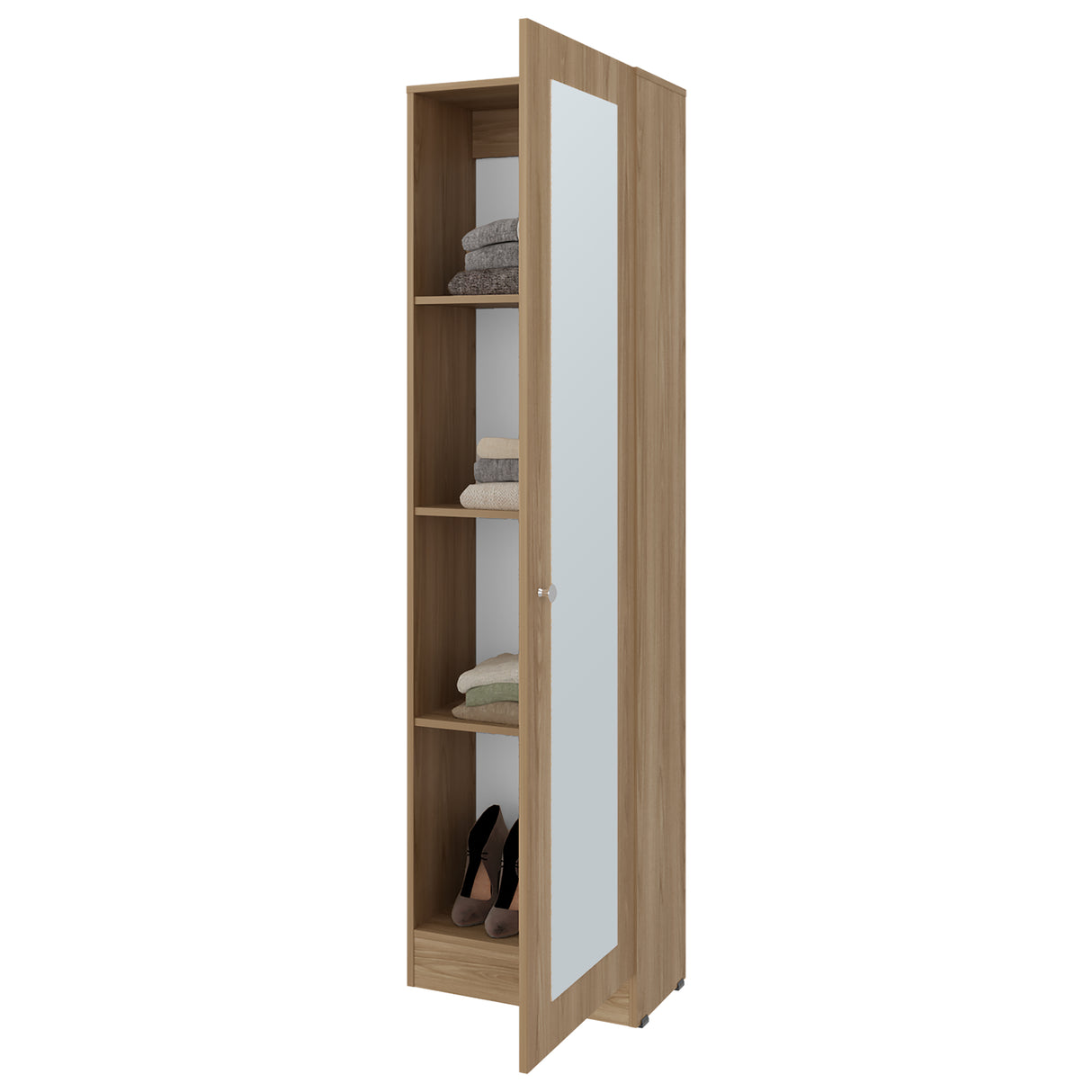Closet Praga Fresno 49.1x180.8cm con una Puerta sin Cajones y con Espejo - CLOSETS | Bylmo