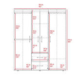 Closet Bariloche Eco Fresno Europeo 150.3x177.9cm con Cuatro Puertas y con Cuatro Cajones - CLOSETS | Bylmo