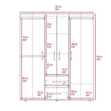 Closet Bariloche Eco Nogal 150.3x177.9cm con Cuatro Puertas y con Cuatro Cajones - CLOSETS | Bylmo