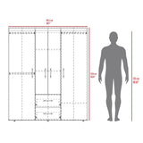 Closet Bariloche Eco Nogal 150.3x177.9cm con Cuatro Puertas y con Cuatro Cajones - CLOSETS | Bylmo