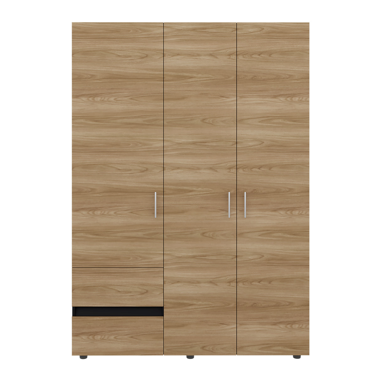 Closet Edmon Wengue Fresno 140x200cm con Tres Puertas y con Tres Cajones - CLOSETS | Bylmo