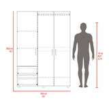 Closet Edmon Wengue Fresno 140x200cm con Tres Puertas y con Tres Cajones - CLOSETS | Bylmo