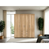 Closet Fontan Fresno Europeo y Blanco 150x179cm con Cuatro Puertas y con Cuatro Cajones - CLOSETS | Bylmo