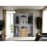 Closet Fontan Fresno Europeo y Blanco 150x179cm con Cuatro Puertas y con Cuatro Cajones - CLOSETS | Bylmo
