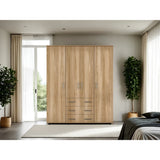 Closet Fontan Fresno Europeo y Blanco 150x179cm con Cuatro Puertas y con Cuatro Cajones - CLOSETS | Bylmo