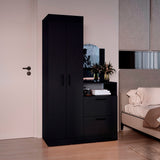 Closet Praga Wengue 103x179cm con una Puerta sin Cajones y con Espejo - CLOSETS | Bylmo