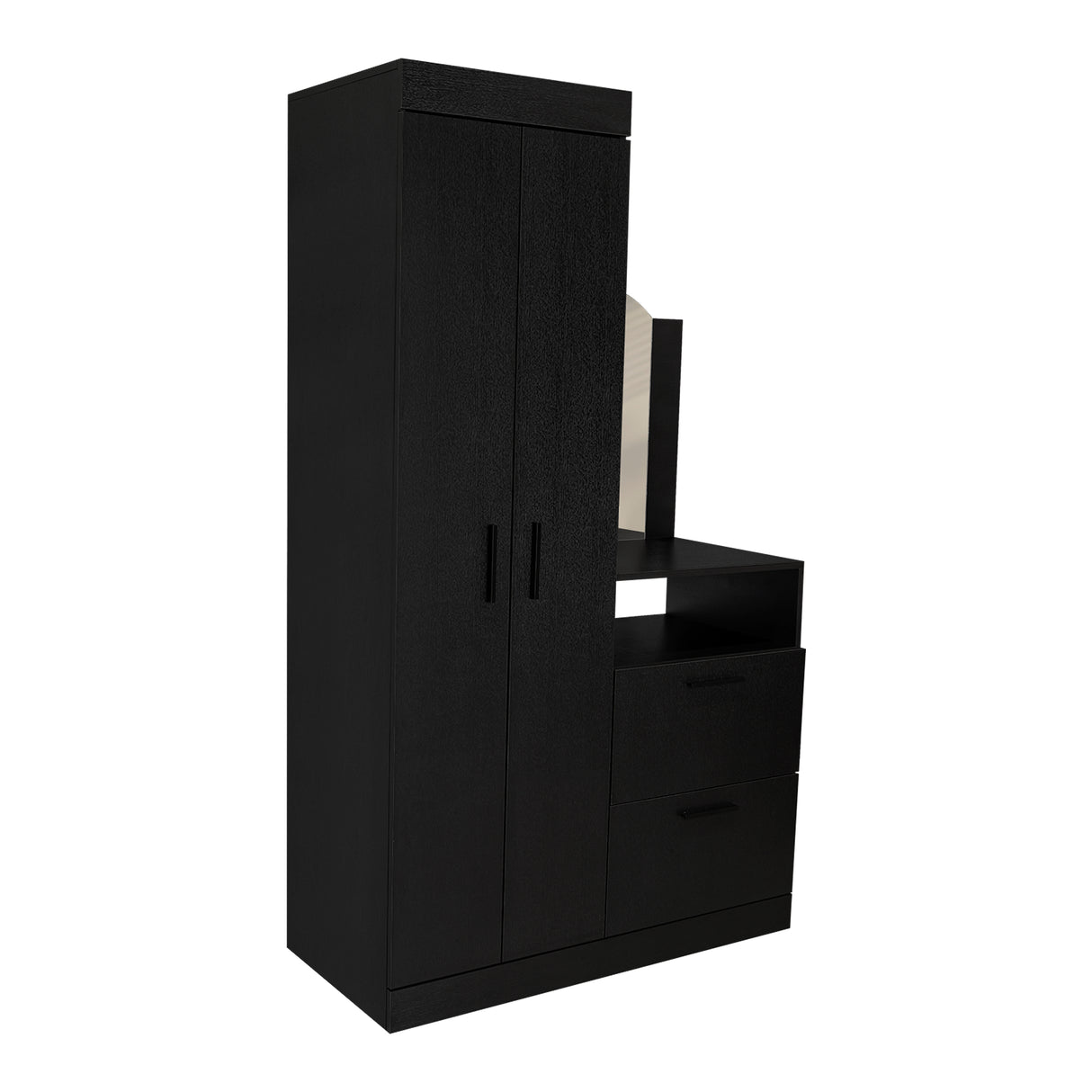 Closet Praga Wengue 103x179cm con una Puerta sin Cajones y con Espejo - CLOSETS | Bylmo