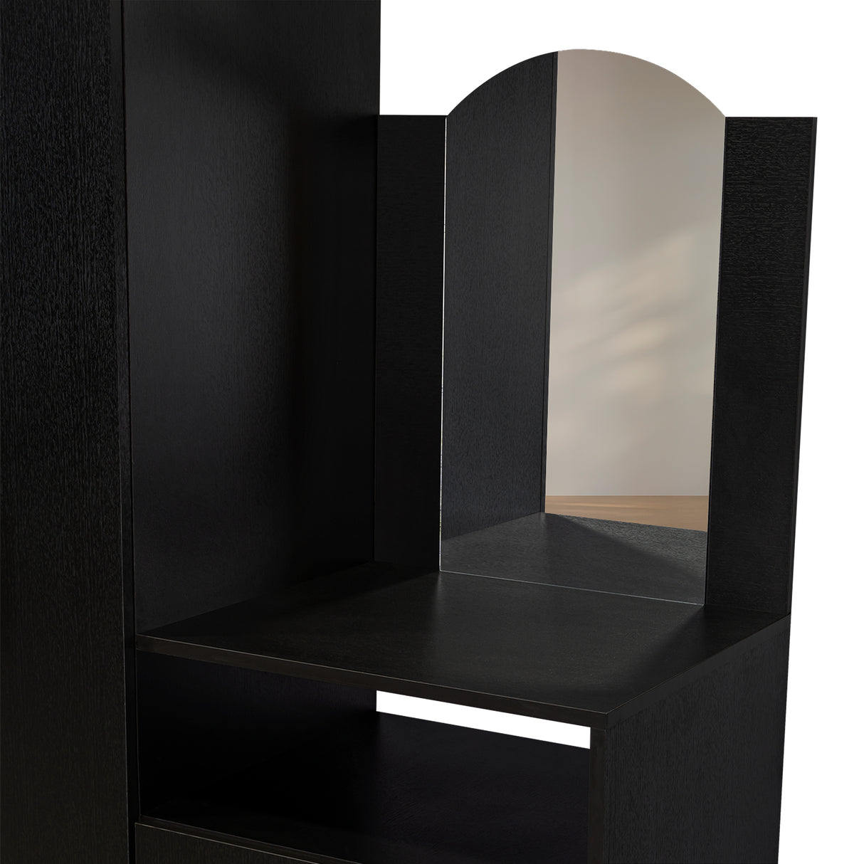 Closet Praga Wengue 103x179cm con una Puerta sin Cajones y con Espejo - CLOSETS | Bylmo