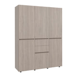 Closet Siruela Eco Bardolino y Blanco 150x200cm con Cinco Puertas y con Cinco Cajones - CLOSETS | Bylmo