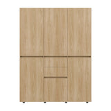 Closet Siruela Eco Bardolino y Wengue 150x200cm con Cinco Puertas y con Cinco Cajones - CLOSETS | Bylmo
