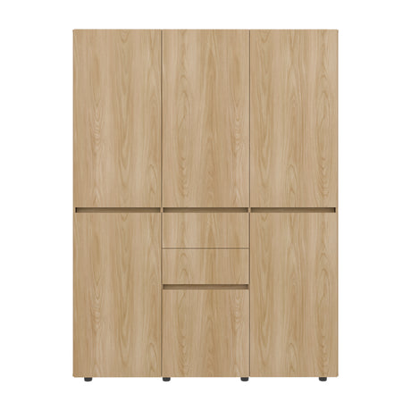 Closet Siruela Eco Bardolino y Wengue 150x200cm con Cinco Puertas y con Cinco Cajones - CLOSETS | Bylmo