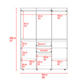Closet Siruela Eco Bardolino y Wengue 150x200cm con Cinco Puertas y con Cinco Cajones - CLOSETS | Bylmo