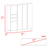 Closet Antalya Avellana y Blanco 200x200cm con Cinco Puertas y con Diez Compartimientos - CLOSETS | Bylmo