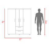 Closet Marcus Wengue y Fresno 150.3x170cm con Cuatro Puertas y con Nueve Compartimientos - CLOSETS | Bylmo
