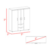 Closet Marcus Wengue y Fresno 150.3x170cm con Cuatro Puertas y con Nueve Compartimientos - CLOSETS | Bylmo