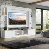 Centro de Entretenimiento Berlin Blanco 213x171cm Para TV Hasta 65" Pulgadas con Dos Comportimientos - MUEBLES DE TV | Bylmo