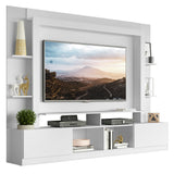 Centro de Entretenimiento Berlin Blanco 213x171cm Para TV Hasta 65" Pulgadas con Dos Comportimientos - MUEBLES DE TV | Bylmo