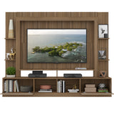 Centro de Entretenimiento Berlín Café 213x171cm Para TV Hasta 65" Pulgadas con Dos Comportimientos - MUEBLES DE TV | Bylmo