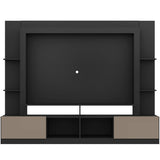 Centro de Entretenimiento Berlín Negro 213x171cm Para TV Hasta 65" Pulgadas con Dos Comportimientos - MUEBLES DE TV | Bylmo