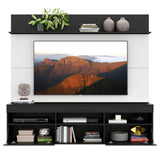 Centro de Entretenimiento Madrid Blanco y Negro 175x116cm Para TV Hasta 75" Pulgadas con Tres Comportimientos