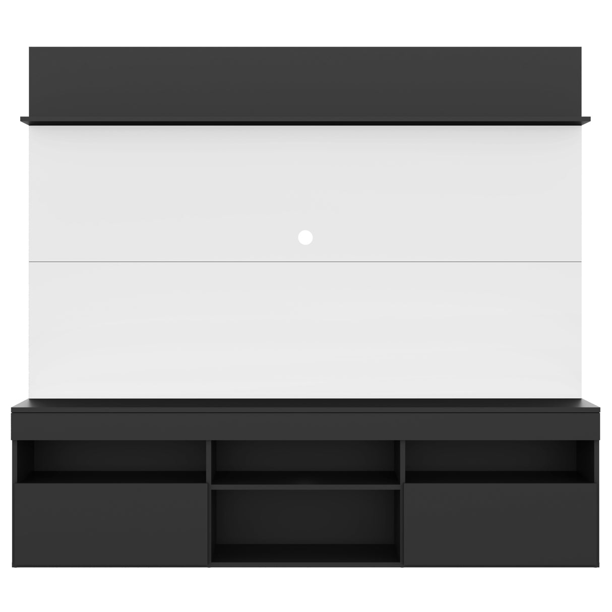 Centro de Entretenimiento Madrid Blanco y Negro 175x116cm Para TV Hasta 75" Pulgadas con Tres Comportimientos