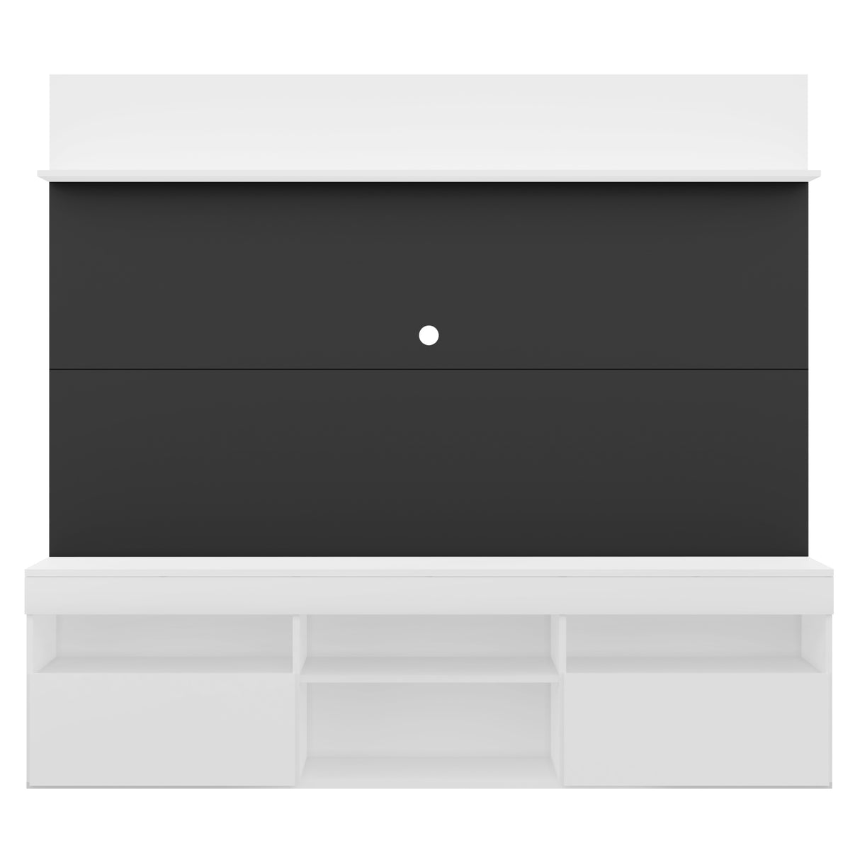 Centro de Entretenimiento Madrid Negro y Blanco 175x116cm Para TV Hasta 75" Pulgadas con Tres Comportimientos