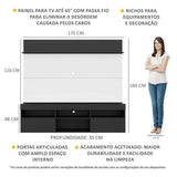 Centro de Entretenimiento Madrid Negro y Blanco 175x116cm Para TV Hasta 75" Pulgadas con Tres Comportimientos