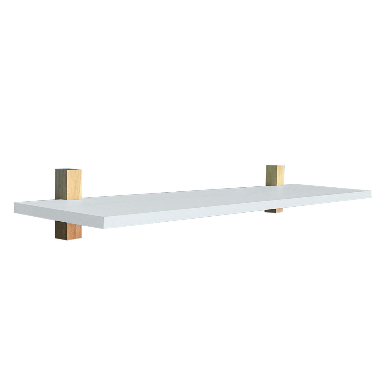 Repisa Dado Blanco y Pino Crudo 80x12cm Rectangular con Un Entrepaño - REPISAS | Bylmo