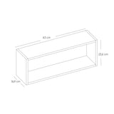 Repisa Nórdica Madera Natural y Blanco 63x21cm Rectangular con Seis Entrepaños - REPISAS | Bylmo