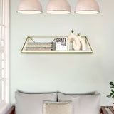 Repisa Novo Blanco y Dorado 60x15cm Rectangular con Un Entrepaño