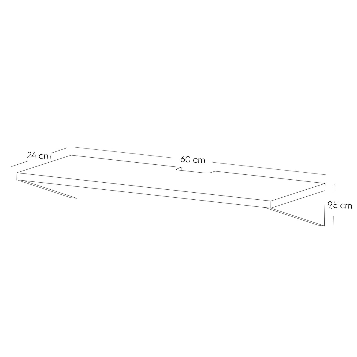Repisa Tecno Gales 60x24cm Rectangular con Un Entrepaño - REPISAS | Bylmo