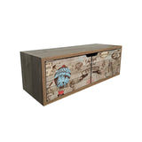 Repisa Adventure Café Print 63x21cm Rectangular con Dos Entrepaños - REPISAS | Bylmo