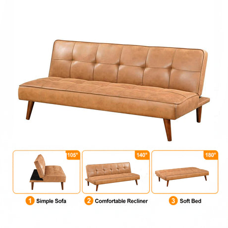 Sofá Cama Jenson Marron 165.73x73.02cm De Tres Puestos Reclinable - SOFAS Y POLTRONAS | Bylmo