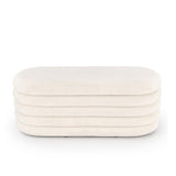 Puff Blanco Almendra 120x40cm De Dos Puestos con Almacenamiento - SOFAS Y POLTRONAS | Bylmo