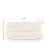 Puff Blanco Almendra 120x40cm De Dos Puestos con Almacenamiento - SOFAS Y POLTRONAS | Bylmo